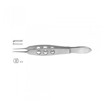 Bonn Corneal Forcep Very Delicate 1 x 2 Teeth with Tying Platform Stainless Steel, 10 cm - 4" Tip Size 0.12 mm 